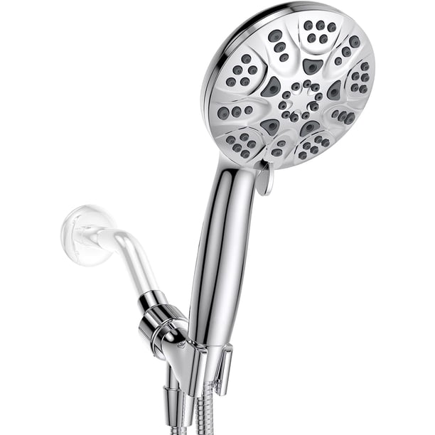 Alcachofa de ducha de mano de alta presión, cabezal de ducha de 6 ajustes de pulverización con cabezal de ducha de mano, cabezal de ducha de lluvia de mano de alto flujo de 4,3 pulgadas con