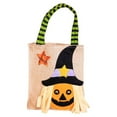thumbnail image 1 of maskred Halloween Candy Bags Household Wrapping Container Adorable Pattern Linen Fabric DIY Dessert Gift Pouch Party Supplies Pumpkin pattern 1Set, 1 of 6