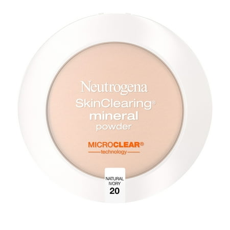 Neutrogena SkinClearing Mineral Acne-Concealing Pressed Powder Compact, Shine-Free & Oil-Absorbing Makeup with Salicylic Acid to Cover, Treat & Prevent Breakouts, Natural Ivory 20, .38