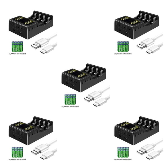 Toystoory de Circuito Plástico Recargable Pantalla LCD Cargadores Accesorios de alimentación de alto rendimiento Suministros AA AAA negro Type2 NO2