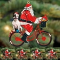 thumbnail image 2 of Creative Santa Cycling Shape Hanging Decor Christmas Style Handmade Acrylic Hanging Widget for Home, 2 of 8