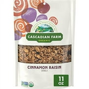 Cascadian Farm Organic Granola, Cinnamon Raisin Cereal, Resealable Pouch, 11 oz.