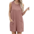 thumbnail image 6 of Cueply Women's Romper Summer Short Overalls Sleeveless Casual Jumpsuits Round Neck Loungewear Tank Tops Loose Fit with Pockets, 6 of 8