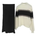 thumbnail image 4 of QHFBli Womens 2 Piece Sweater Skirt Sets Color Block Knit Sweater Top Bodycon Skirt Two Piece Outfits, 4 of 4