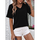thumbnail image 5 of Blusas de Verano con Cuello en V para Mujer, Camisetas Extragrandes, Blusas de Corta para Mujer, Atuendos Informales Elegantes para el Trabajo. Negro XL, 5 of 8