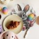 thumbnail image 4 of Manteles individuales de conejito de Pascua | Tapete de mesa redonda de lino, multicolor, 14,96" | Filo de encaje, resistente al desvanecimiento, fácil de cuidar | Decoración de mesa de primavera y, 4 of 6