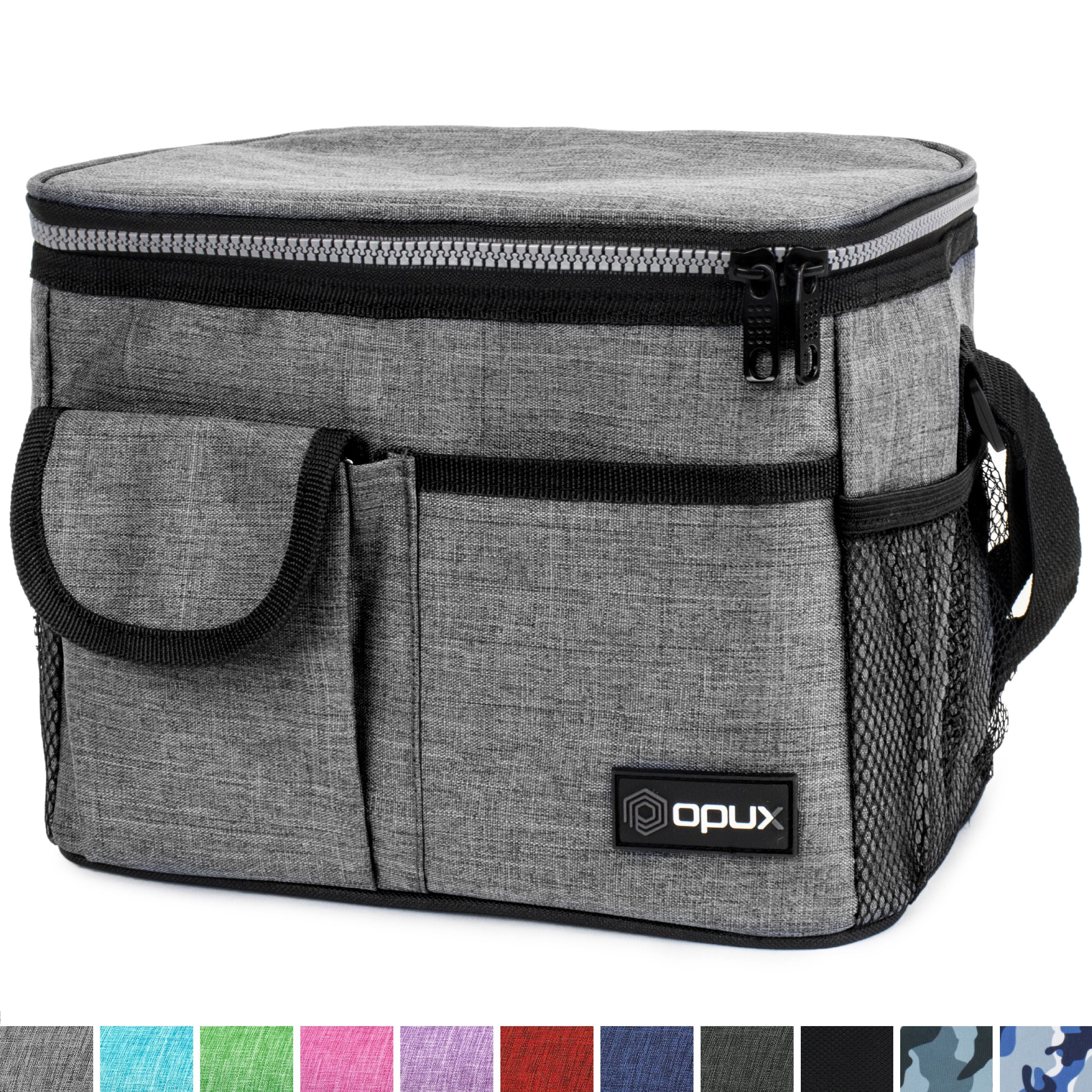 Big Large Insulated Lunch Cooler Box Bag 2 Compartments Strap Pockets Straps