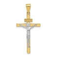 thumbnail image 1 of 14k Yellow and White Gold Two-tone INRI Crucifix Pendant Length 37mm, 1 of 2