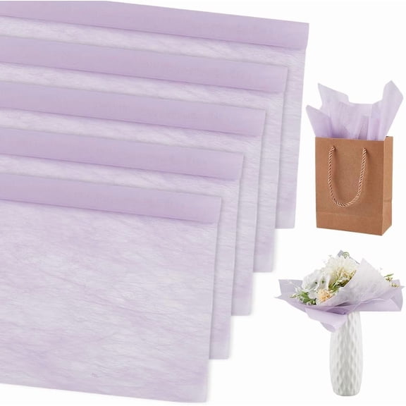76Pcs Cotton Wrapping Flowers Paper Purple Korean Non-Woven Floral Bouquets Bags Sleeves Withdrawable Waterproof Gift Wrap Paper for Florist Packaging Wedding Valentine's Day
