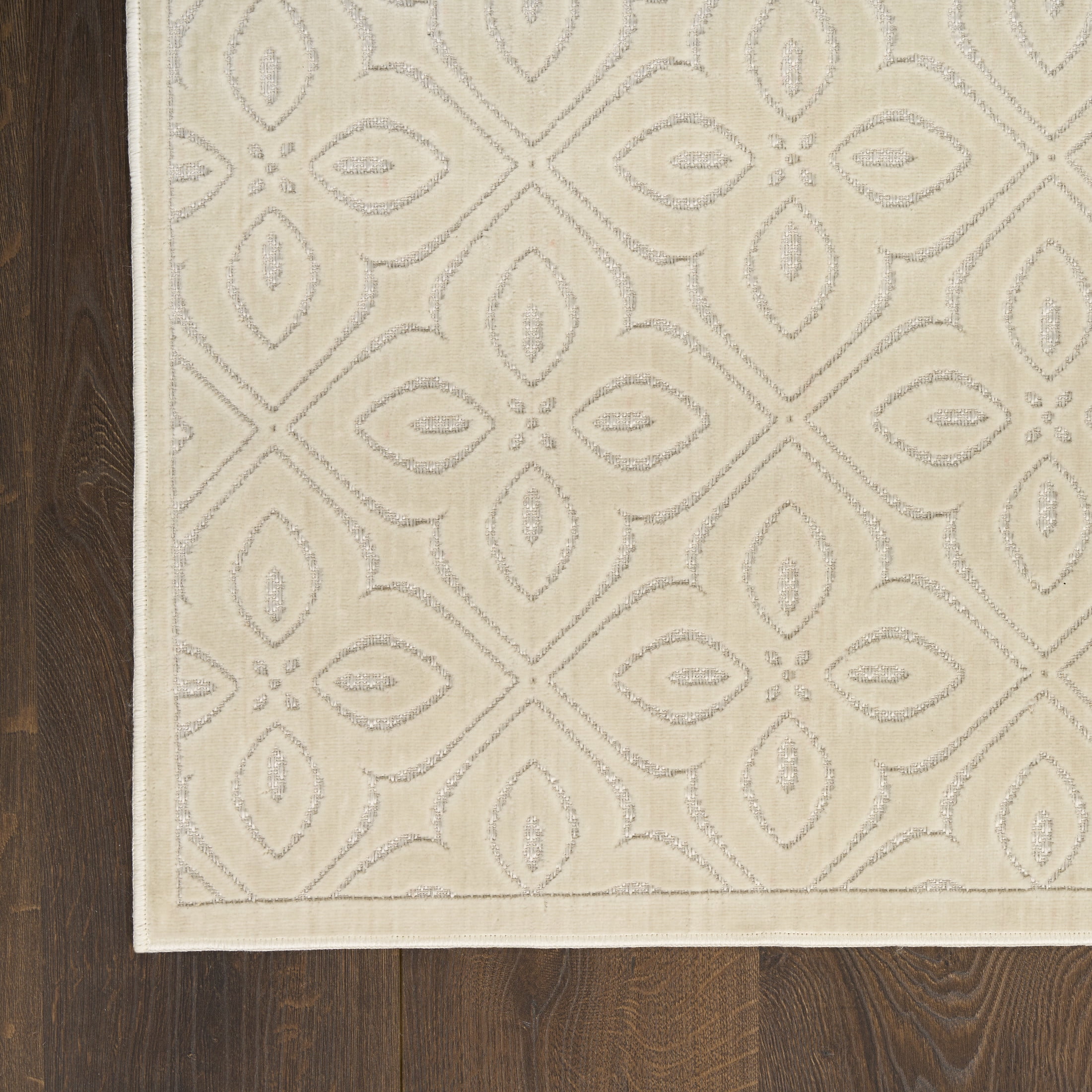 Nourison Washable Charm 2'2" x 8' Ivory Contemporary Indoor Rug