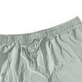 thumbnail image 4 of Yaoyar Men's Summer Faux Linen Drawstring Elastic Waist Straight Leg Pockets Breathable Lightweight Casual Trousers, 4 of 5