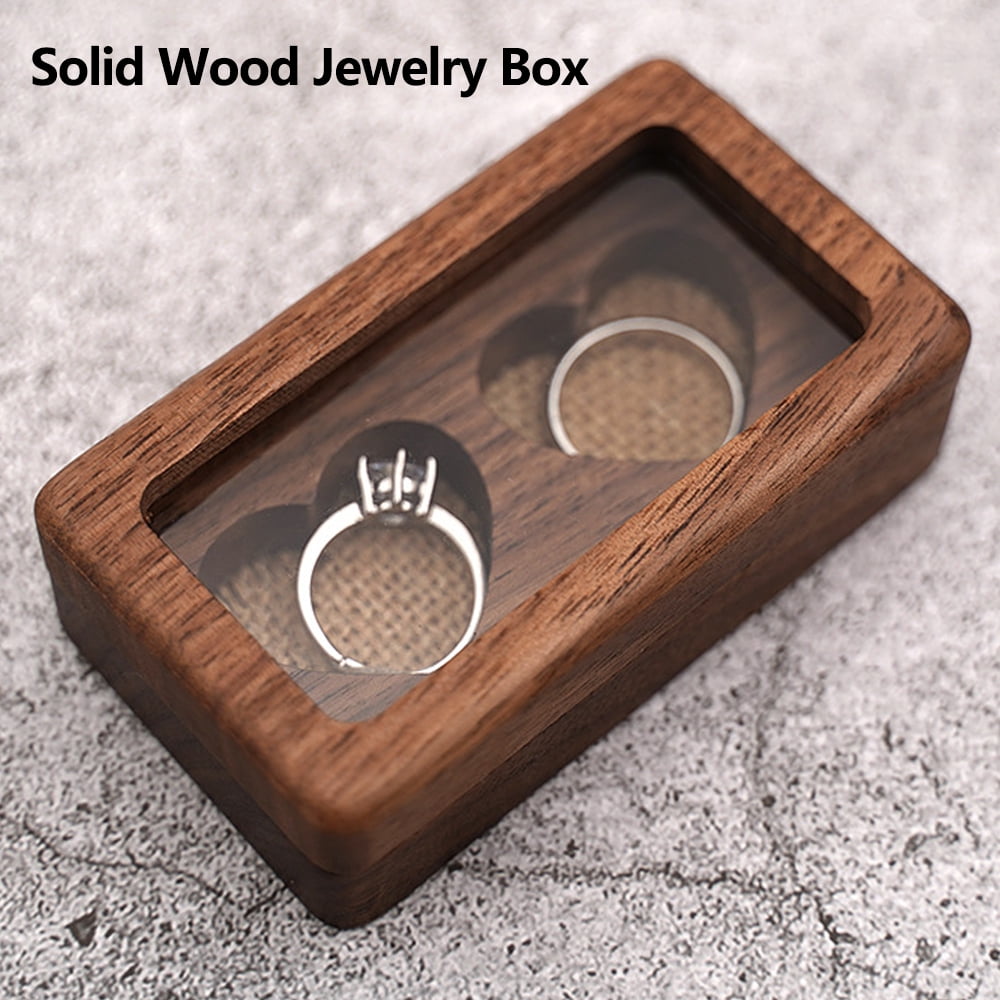 Wooden Ring Box Unique Jewellery Storage Case Ring Box Ring Holder Wedding Decor 