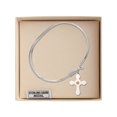 thumbnail image 3 of 7 inch Oval Eye Hook Bangle Bracelet w/ Cross medal charm w/ November Yellow Swarovski Crystal, 3 of 3