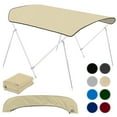 thumbnail image 1 of KNOX Universal 2 Bow Bimini Top Replacement Canvas, 600D Boat Canopy Sun Shade Cover with Storage Boot, Fits Most Small Boats & Inflatable Boats, No Frame Kit, 63" L x 39"-55" W (Sand), 1 of 7