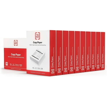 TRU RED 8.5" x 11" Copy Paper, 20 lbs., 92 Brightness, 500 Sheets/Ream, 10 Reams/Carton (TR56958)