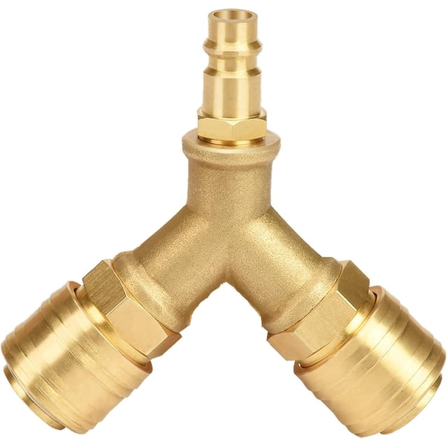 3 Way Compressed Air Distributor Connector Y Splitter 1/4 Interface Compressor B