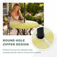 thumbnail image 4 of Round Outdoor Tablecloth with Umbrella Hole and Zipper, Yellow White Ombre Tablecloth with Elastic Waterproof, Farmhouse Funny Gradient Striped Patio Table Covers for 45" - 54" Picnic Pool Tables, 4 of 9