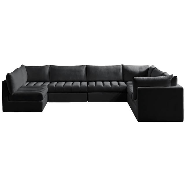 Meridian Furniture Jacob Sectionnel Modulaire en Velours Noir