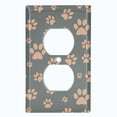 thumbnail image 2 of Metal Light Switch Plate Cover Puppy Dog Paw Prints Green Brown DOG033, 2 of 13