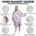 thumbnail image 5 of Wearable Oversized Blanket,Pioneer Flower Floral Print Pattern Wearable Blanket Hoodie for Adults,Cozy Hooded Blankets with Super Pockets,Super Warm Fuzzy Pullover for Women & Men, 5 of 6