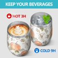 thumbnail image 4 of 12oz Stemless Wine Tumblers Fall Pumpkins Leaves Pattern Vacuum Insulated Stainless Steel Travel Tumbler Cups Mug with Lid and Straw for Champaign,Cocktail,Beer with Cleaning Brush, 4 of 5