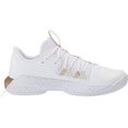 thumbnail image 3 of Under Armour Women's Block City 2.0 Volleyball Shoe, White/Gold, 6 B(M)US, 3 of 4