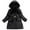 Black, variant on Auroural Winter Thicken Kids Jackets Coats Girl Jackets Hooded Outerwear Fashion Girls Winter Children Thick Solid Color Clothes Detachable Hat Mid To Long Length Clothes Winter Coat Black 9 Years(L)