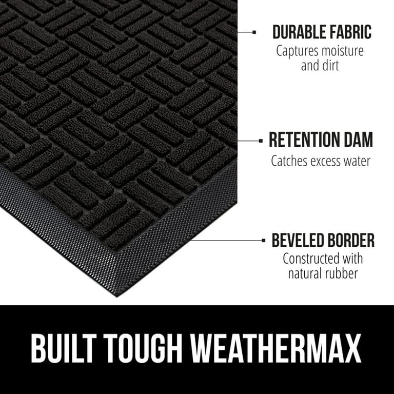 Gorilla Grip Waterproof All-Season WeatherMax Doormat, 47x35, Durable  Natural Rubber, Stain and Fade Resistant, Low