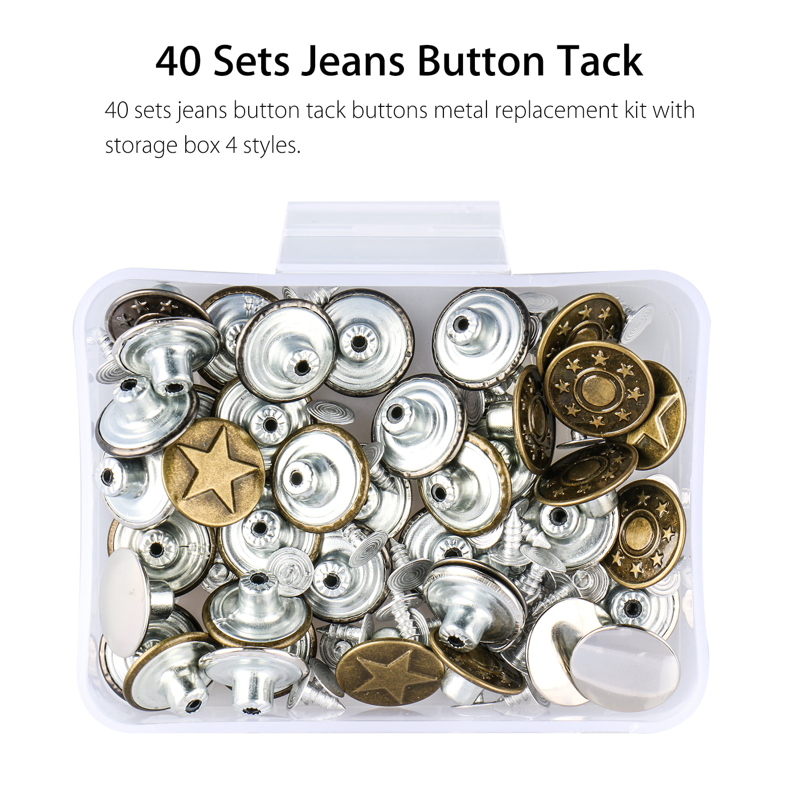 FENGWANGLI Jeans Buttons,Bronze Metal Buttons Tack Buttons Replacement Kit Studs Snap Clothes Pants Belts Sweaters 30 pcs 20mm 