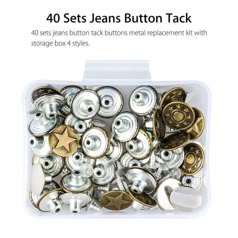 Pieces Jeans Buttons Replacement 17mm No Sewing Metal Button