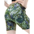 thumbnail image 6 of Gustave Women's High Waisted Yoga Shorts Workout Running Compression Exercise Shorts Camouflage Print Short Pants with Pockets for Gym Biker Cycling "2XL, Camouflage", 6 of 10