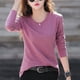 thumbnail image 2 of Elegant Fashion Harajuku Slim Fit Female Clothes Loose Casual Sweat All Match Tees Solid Patchwork O Neck Long Sleeve T-shirts, 2 of 4
