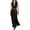 Black, variant on Women's Cotton Linen Maxi Dress Sleeveless V Neck High Waist Summer Casual Boho Gown, Solid Color Evening Apparel, Fashion Beach Clothing