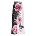 thumbnail image 4 of Mitankcoo Women Wide Leg Pants - Plus Size Vintage Floral Print Casual Flowy Lounge Pants with Pocket Multi-color Pants Size L, 4 of 4