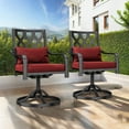 thumbnail image 5 of Wooflex Set of 2 Patio Swivel Dining Chairs with Cushion, Outdoor Dining Chairs with Cushioned Pillow & Sturdy Frame, 5 of 9