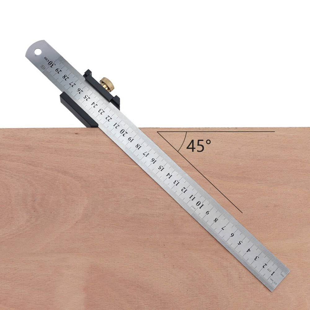 Angle Scriber Steel Ruler Positioning Block Woodworking Line Scriber Gauge New