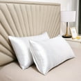 thumbnail image 3 of Yesfashion 2pcs Pillowcase, Artificial Silk Soft Breathable Skin-friendly Solid Color Cushion Cover With Envelope Closure Hidden Zipper, Satin Pillow Case For Hair Skin 51x66cm, 3 of 8