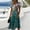 Dark Green, variant on Watercolor Floral Print Dress for Women V Neck Short Sleeve Dress A Line Midi Casual Summer Outfit Flowy Lightweight Party Wear Vacation Boho Chic Blue L