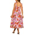 thumbnail image 3 of Vestido Midi Floral Sin Mangas con Abertura para Verano de INSPIRAR CHIC para Mujeres XL Rosa, 3 of 6