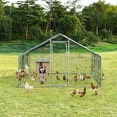 thumbnail image 4 of Gymax Large Walk In Chicken Coop Run House Shade Cage 10'x13' with Roof Cover Backyard, 4 of 9