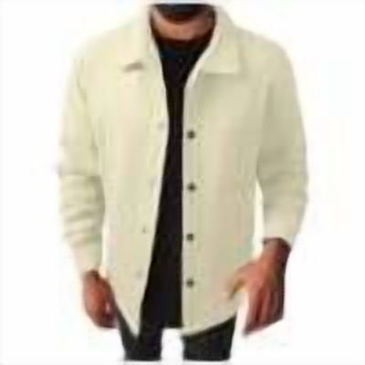 OHMZYZO Mens Casual Business Jacket Solid Color Lapel Lightweight Jackets Button Up Slim Fit Tops Outdoor Warm Windbreak Coat