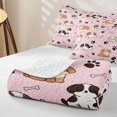 thumbnail image 4 of Manfei Kawaii Dog Twin Quilt Set, Puppy Paw Print Twin Coverlet Set, Pink, 2pcs, 1 Bedspread and 1 Pillowcase, 4 of 7