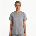 thumbnail image 2 of Scrub Tops V-Neck Tops with Pockets Cozyfit Scrubs for Women Grey Scrubs for Women Cozy Fit Uniforms for Women, 2 of 3