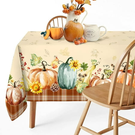 

Sunflower Tablecloth Fall SunflowerTablecover 60 x 102 Wrinkle Resistant Washable Floral Table Cloths Perfect for Kitchen Dinner Family Gathering Holiday Dining Room Table Picnic