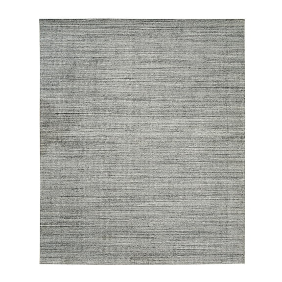 EORC Silver Handloomed Wool Contemporary Super Grass Rug, 5' x 8'