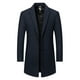 thumbnail image 1 of Ceisia Warm Structured Men's Slim Fit Mid-Length Wool Blend Notch Lapel Coat Gift, 1 of 8