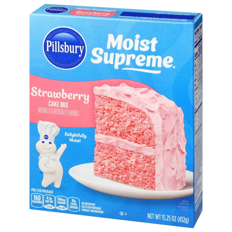 12 pack) Pillsbury Moist Supreme Strawberry Cake Mix, 15.25 oz Box