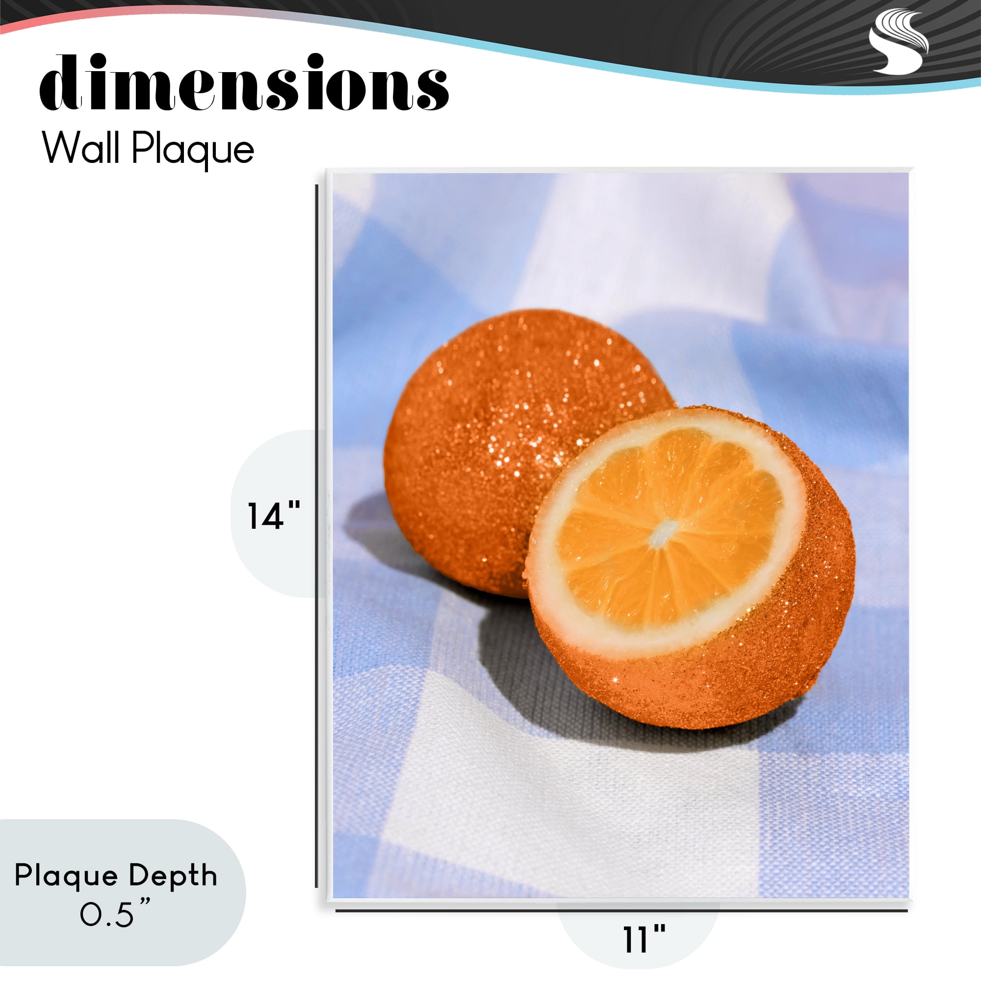 Stupell Industries Glimmer Orange on Blue Wall Plaque Art, design by LISH Creative