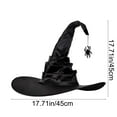 thumbnail image 3 of Black Pleated Witch Hat - Adjustable Headband Accessory Halloween Party Wizard Headdress Sun Hat for Women Gothic Fashion(B), 3 of 6