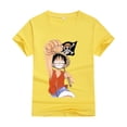 thumbnail image 1 of Camiseta de algodón de una pieza para niños, Top deportivo informal de manga corta para hombres y mujeres, Luffy, Anime, Verano, 1 of 1